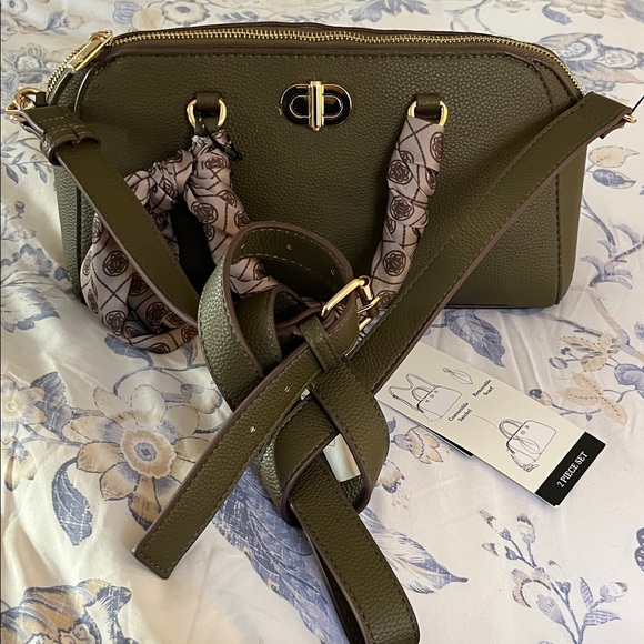 Nanette Lepore Olive Convertible Satchel with Scarf - Picture 2 of 3
